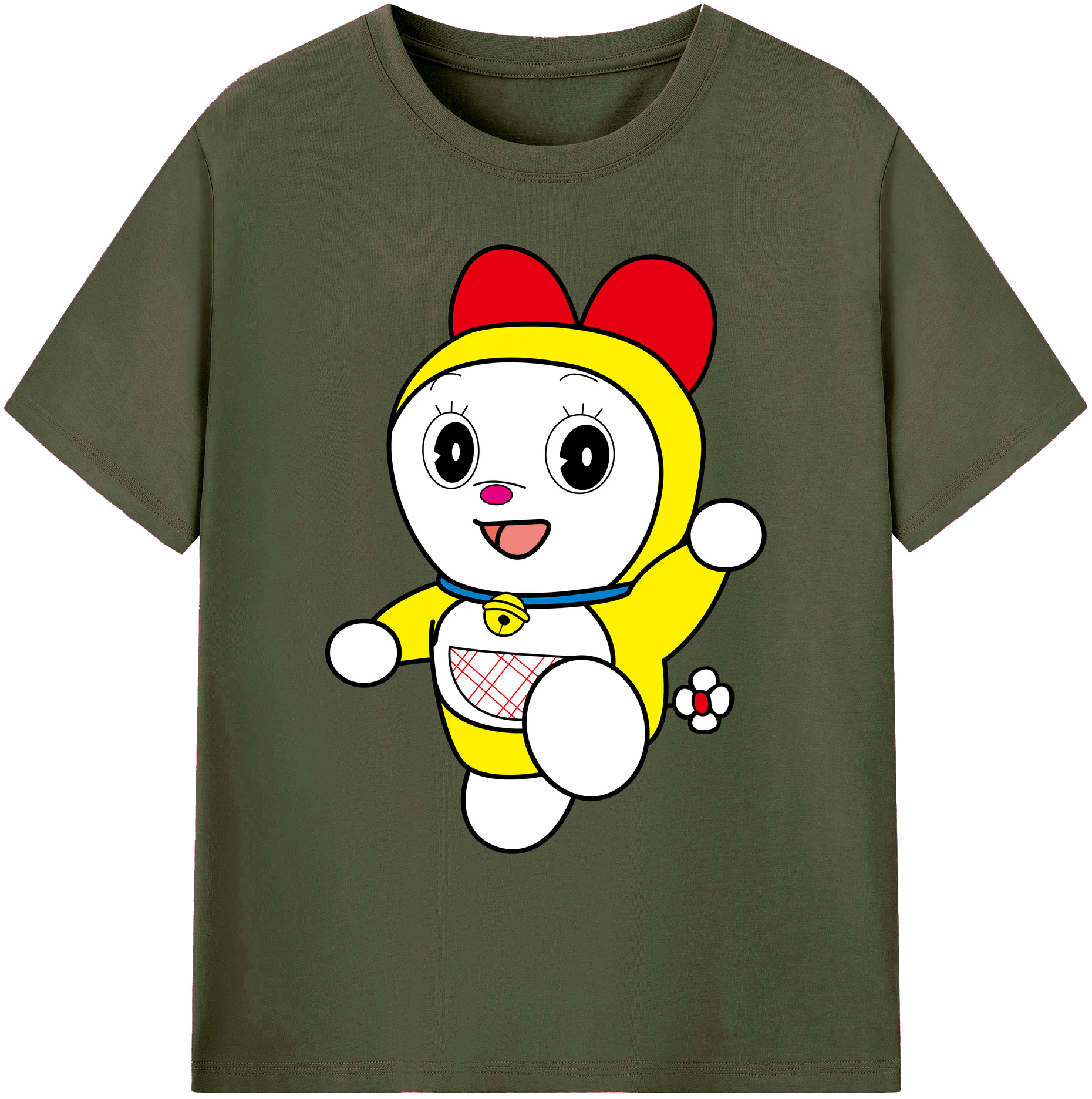 （画像用） ドラえもん ドラミ Doraemon Dorami 綿100％ メンズ半袖Tシャツ｜肌触りやわらか＆通気性